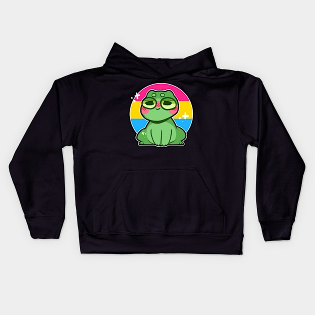 pride frog- Pansexual Variant Kids Hoodie by Brewing_Personalitea